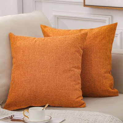 【SALES】 Pure color simple cotton linen sofa pillow back cover square without core bedside bay window backrest