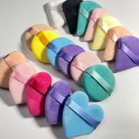 5pcs Heart Shaped Powder Puff Cosmetics Soft Cotton Face Powder Puffs Mini Face Make Up Sponge Velvet Make Up Puff Tool Washable