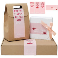 20-50pcs Rectangle Pink Thank You Stickers Gift Box Sealing Paste Labels Decoration Envelope Acknowledge Sticker Express Package