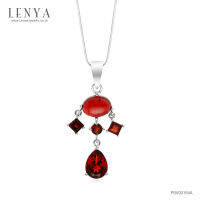 Lenya Jewelry  จี้เงินแท้ ประดับด้วยโกเมน (Garnet)