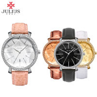 julius large dial disc quartz watch rhinestone belt waterproof ladies watch JA-517