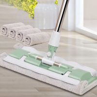 ☫✶▦ Flat Floor Mop Telescopic Mop Handle Household Kitchen Tiles Cleaning Mop Dry and Wet Dual Purpose Cloth Oil Adsorption Artifact