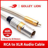 GOLLEY LION RCA สายสัญญาณเสียงตัวผู้เป็น XLR Jack สำหรับมิกเซอร์คอนโซลเครื่องขยายเสียงลำโพงระบบโฮมเธียเตอร์สายสัญญาณเสียง