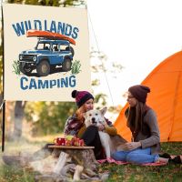 ประทับใจ Camping Flags Camp Decor Garden Flag ส่วนบุคคล YARD Sign Oxford ผ้า Garden FLAG