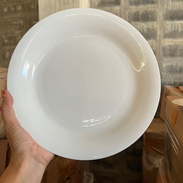 จานเซรามิก-ceramic-plate-จานขนาด11นิ้ว-จานอาหาร-จานสวยๆ-จานราคาถูก-จานข้าว-จานใบใหญ่-จานสีขาว-ถาดใส่อาหาร-จานราคาส่ง