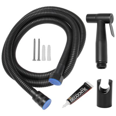 Black Handheld Toilet Sprayer Stainless Steel Bathroom Bidet Sprayer Set with Hose for Shower Sprayer Wall or Toilet