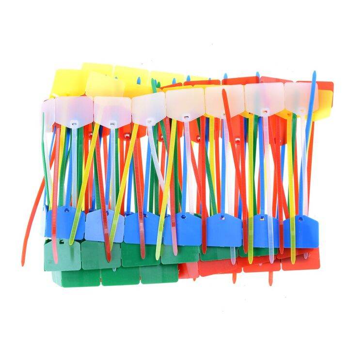 100pcs Network cable identification Mark Signs ties Nylon straps label