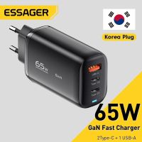 (SHANG LONG)Essager อะแดปเตอร์ชาร์จเร็ว,USB ปลั๊กแบบเกาหลี65W ประเภท C ที่ชาร์จไฟสำหรับแล็ปท็อป GaN PD iPhone 14 13 12 Pro Macbook อะแดปเตอร์ชาร์จ Samsung