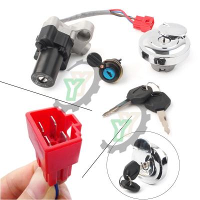 Motorcycle Gas Fuel Tank Cap Seat Ignition Switch Start Lock Contact Key Set For Yamaha XVS125 250 400 650 1100 Drag Star V A AT