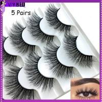 VYBL SKONHED 5 Pairs เครื่องมือแต่งหน้าตา Wispy Flared ธรรมชาติยาว ต่อขนตา Crisscross 6D Faux Mink Hair ขนตาปลอม