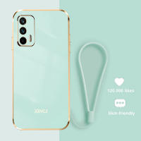 สำหรับ Realme GT 5G/GT Neo 5G/GT Neo 2T เคสโทรศัพท์มือถือซิลิโคนนิ่ม TPU ชุบโลหะด้วยไฟฟ้าตัวครอบด้านหลังมือถือแบบตรงเรียบง่ายเคสกันตก