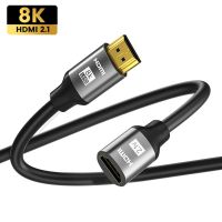 OKDEALS สายวิดีโอ HDTV สำหรับแล็ปท็อป8K 60Hz ความเร็วสูง48Gbps 2.1สายต่อ HDMI ตัวผู้กับตัวเมีย