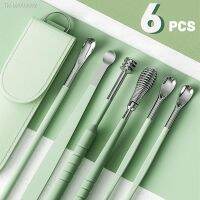 ✵♕❂ 6 Pcs Stainless Steel Earpick Set Ear Vax Remover Double Headed Spiral Cleaning Tools Curette Spoon Care