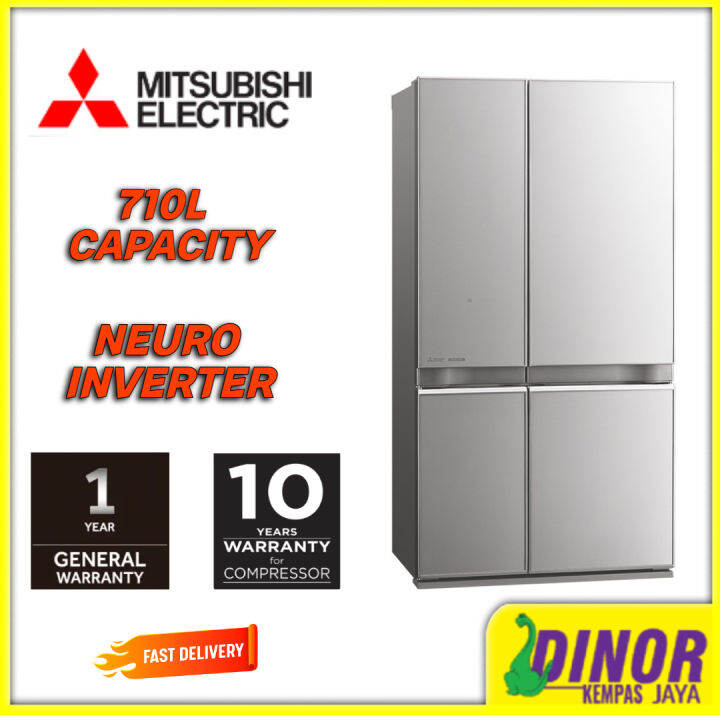 Mitsubishi Refrigerator (710L) Inverter French Door Fridge MRL78ENGSL