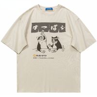 【New】ฤดูร้อนสั้นสำหรับผู้ชายเสื้อ Hip Hop ตลกแมวกราฟิกเสื้อ T Streetwear Harajuku Casual ฝ้าย Tops Tees Unisex