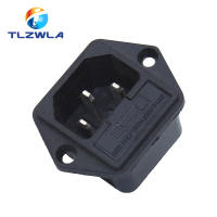 1Pcs IEC Inlet โมดูล AC Power Socket ทองแดงชุบทองพร้อมฟิวส์