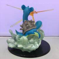 Anime Pokemon Lapras Action Figure GK Pocket Monsters Dragon Fighting Scene PVC Model Cartoon Decoration Toys Gifts For Children