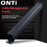 ONTi 1U/2U Cable Management Horizontal Mount 19 inch Server Rack   12/24 Slot Metal Finger Duct Wire Organizer with Cover Cable Management