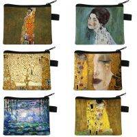 Oil Painting Kiss / Waterlily Coin Purse Gustav Klimt / Monet Coin Bag Women Lipstick Card Keys Holder Money Bag Ladies Wallet