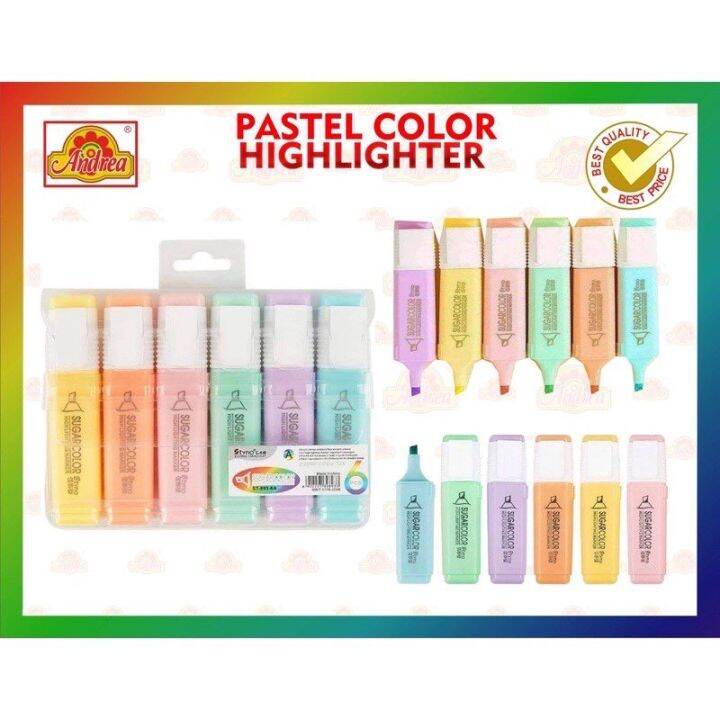 Pastel Color Highlighters 1Set Andrea Lazada PH
