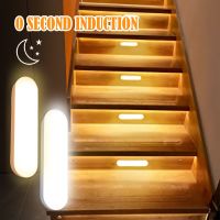 LED Motion Sensor Night Lamp Smart Cabinet Light USB Stair Wall Wardrobe Lighting for Kitchen Bedroom Sleep Nightlight