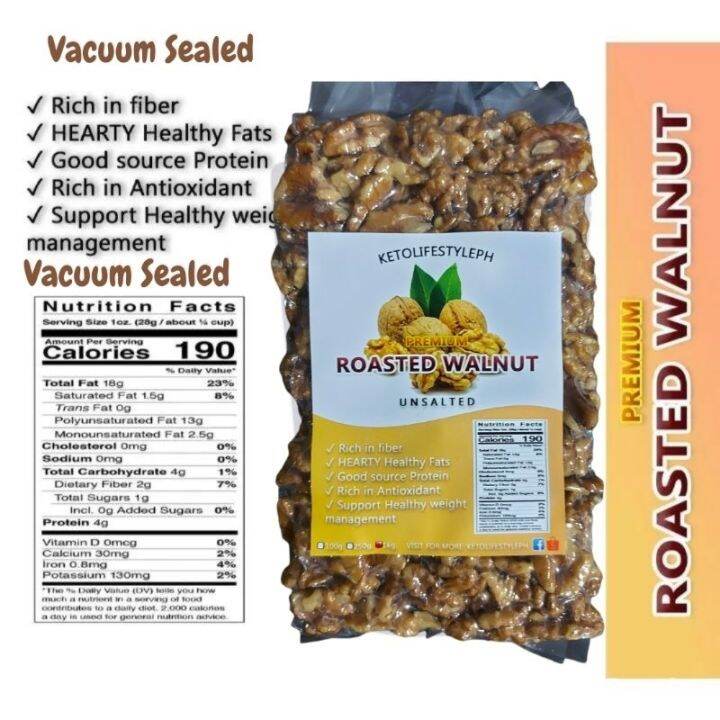 Roasted Walnuts (Vacuum Sealed Unsalted Ready to Eat) Lazada PH