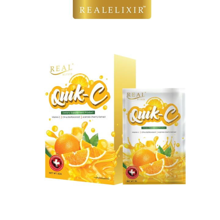 real-elixir-quik-c-วิตามินซี-10-ซอง-ปกป้องการเกิดหวัด-ให้วิตามินซีสูง