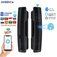 【YF】 Fully Automatic Smart Lock Tuya Wifi Biometric Digital Keyless Home Entry Door Fingerprint/Password/Card/App Remote Unlock