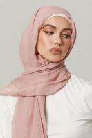 【YF】 Crinkle Cotton Hijab Scarf Women Turban Muslim Shawl Plain Bandana Breathable WomenS Shawls Hood Foulard Femme Africaine