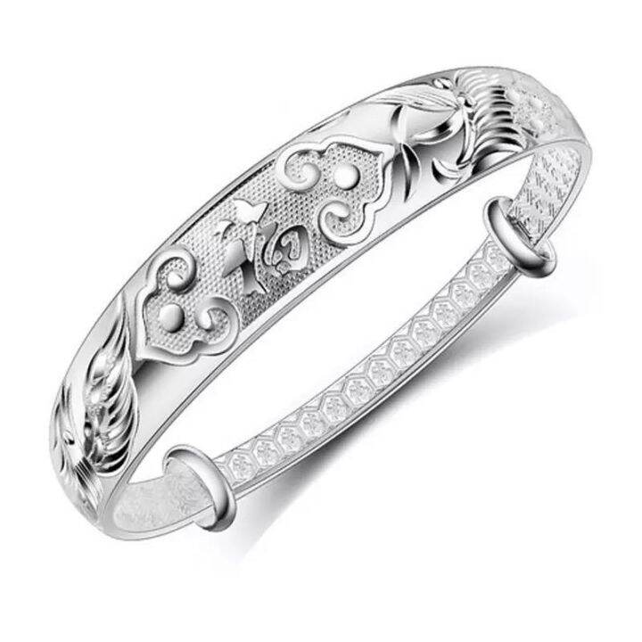 female-star-silver-bracelet-solid-s999-fine-push-pull-longfeng-gift-mom