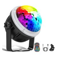 Disco Ball, LED Party Lamp,RGBY Music-Controlled,Rotatable Disco Lamp with Remote Control for Christmas,Party,Children