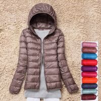 ZZOOI Spring Autumn Women Ultralight Thin Down Jacket White Duck Down Hooded Jackets Warm Winter Coat Parka Female Portable Outwear