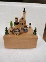 Wooden Music Box Christmas Train Childrens Sky City Carousel Music Box for Boyfriend and Girlfriend Birthday Gift toy