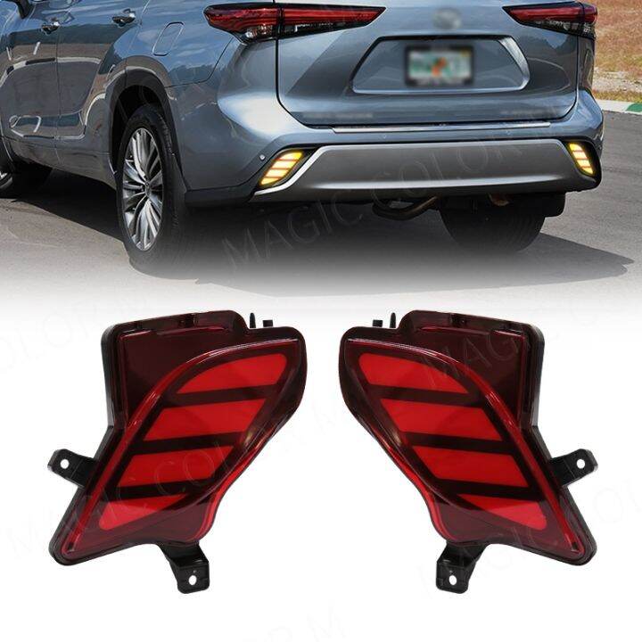 for-toyota-highlander-2020-2021led-rear-bumper-reflector-lights-fog-lamp-brake-light-turn-signal-waterproof-car-accessories-12v