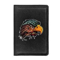 [แฟชั่น] แฟชั่น USA Eagle Head Design ปกหนังสือเดินทางผู้ชายผู้หญิงหนัง Slim ID Card Travel Holder Pocket Wallet Purse Money Case