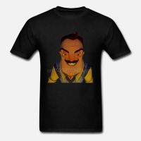 เสื้อยืดพิมพ์ลายตัวอักษร Hello Neighbor แฟชั่นผู้ชาย (1) LHPQ