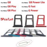 5Pcs，Original For Moto G8 Plus Play Power Lite G Fast Power G100 G60S SIM Card Slot Tray Chip Drawer Holder Repair Part + Pin