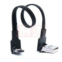 New Micro USB Male 90 Degree up Angled to USB Male Down Angled Cable Sync Data Charge 0.2m 0.3M 0.5M Wires  Leads Adapters