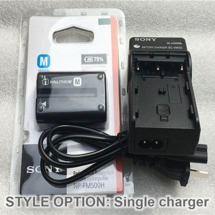 Sony A200 A300 A450 A550 A580 A57 Slr Camera Npfm500h Battery + Charger Lazada