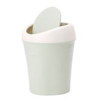 Mini Rolling Cover Desktop Garbage Can Trash Waste Bin Basket Dustbin Container Home Car Case Ash Urns