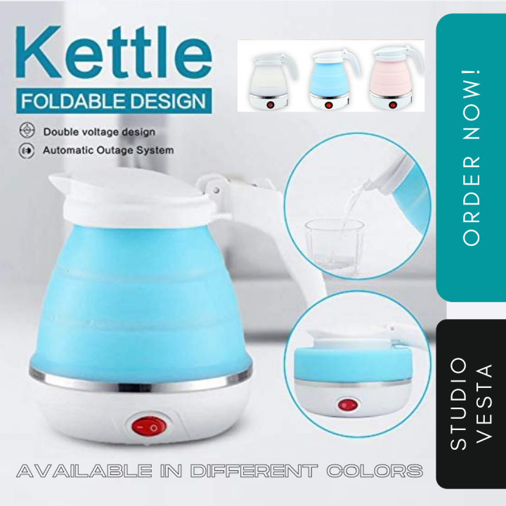 T-magitic Travel Foldable Electric Kettle, Collapsible Electric Kettle Food  Grade Silicone Small Electric Kettle Boiling water,Dual Voltag