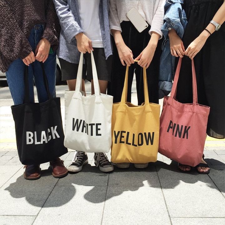 กระเป๋าสะพายไหล่-ผ้าแคนวาส-พิมพ์ลายตัวอักษร-สไตล์เกาหลีใต้-สําหรับผู้หญิง-new-on-september-7th
