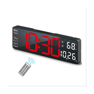 13Inch Large Display LED Digital Wall Clock Remote Control Table Alarm Clock Date Week Timer Automatic Dimmer Clock