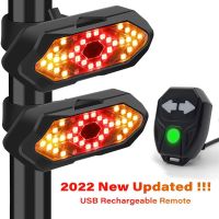 HOT★2022 USB รีโมทคอนโทรลไฟท้ายไร้สายด้านหลังจักรยานหมวกกันน็อกไฟ Led สำหรับไฟท้ายจักรยาน