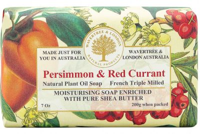 Wavertree &amp; London Luxury Soap - Persimmon &amp; Red Currant สบู่ออร์แกนิค (องุ่นแดง เครื่องเทศ และลูกพลับ) (200g)