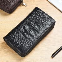 ZZOOI Crocodile Pattern Wallet Men Clutch Bag Large Capacity Wallets Cell Phone Pocket Passcard Pocket Multifunction Wallet For Men