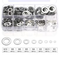 360Pcs Stainless steel Flat Washers Sealing Ring Washers Assortment Set 8 Sizes in a storage Box