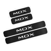 【Online】 Motorbike Decorations Corner สำหรับ Acura MDX ILX RDX TLX 4ชิ้นแผ่นติดขอบประตูชายบันไดสติ๊กเกอร์ป้องกันธรณีประตูรถยนต์อุปกรณ์ตกแต่งรถยนต์