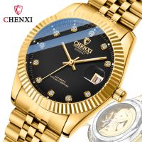 CHENXI Golden Mechanical Watch Steel Band Watch Fashion Live Business Watch Fangsheng Watches 【QYUE】