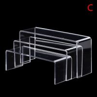 3Pcs/Set 3mm Acrylic Display Stand Jewelry Showcase Storage Rack Shelf Holder Plexiglass Counter Figure Model Display Shelf LED Strip Lighting